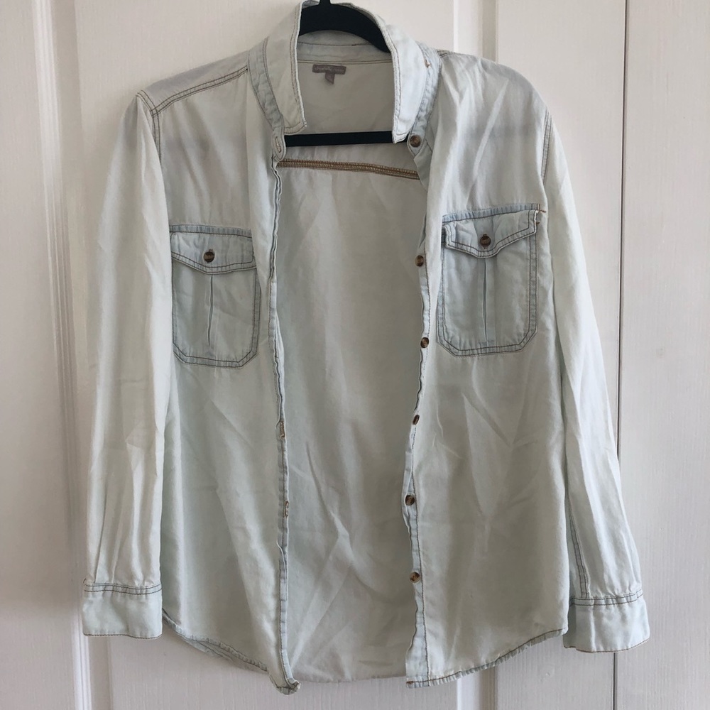 Light Blue Acid Wash Flannel